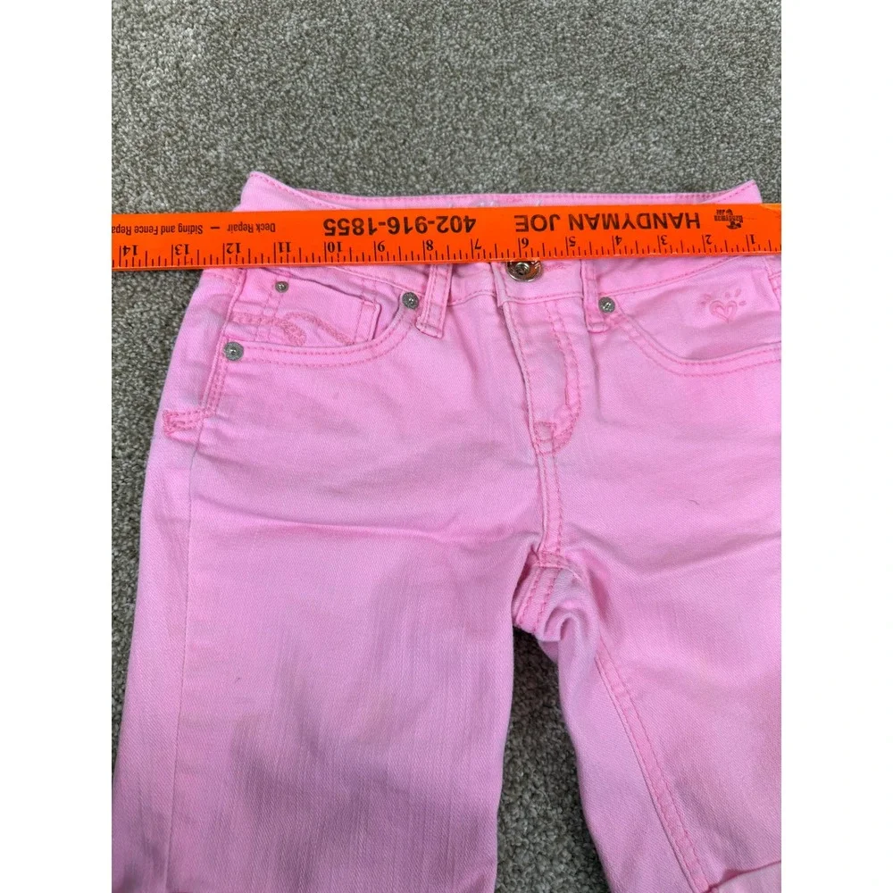 Justice Girls Pink Denim Bermuda Shorts 10R Simply Low Cuffed Stretch 10 Kids